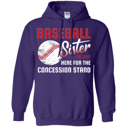 Baseball Sister Shirt Im Just Here For Concession Stand Purple