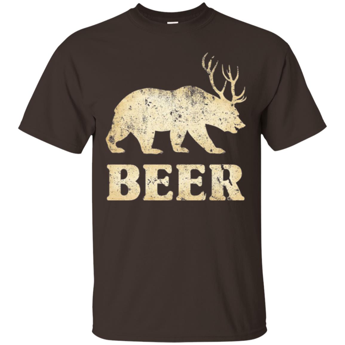 Beer T-shirt Vintage Bear Deer Dark Chocolate