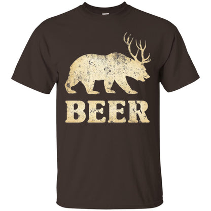 Beer T-shirt Vintage Bear Deer Dark Chocolate