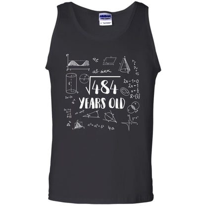 Square Root Of 484 22nd Birthday 22 Years Old Math T-shirt Black