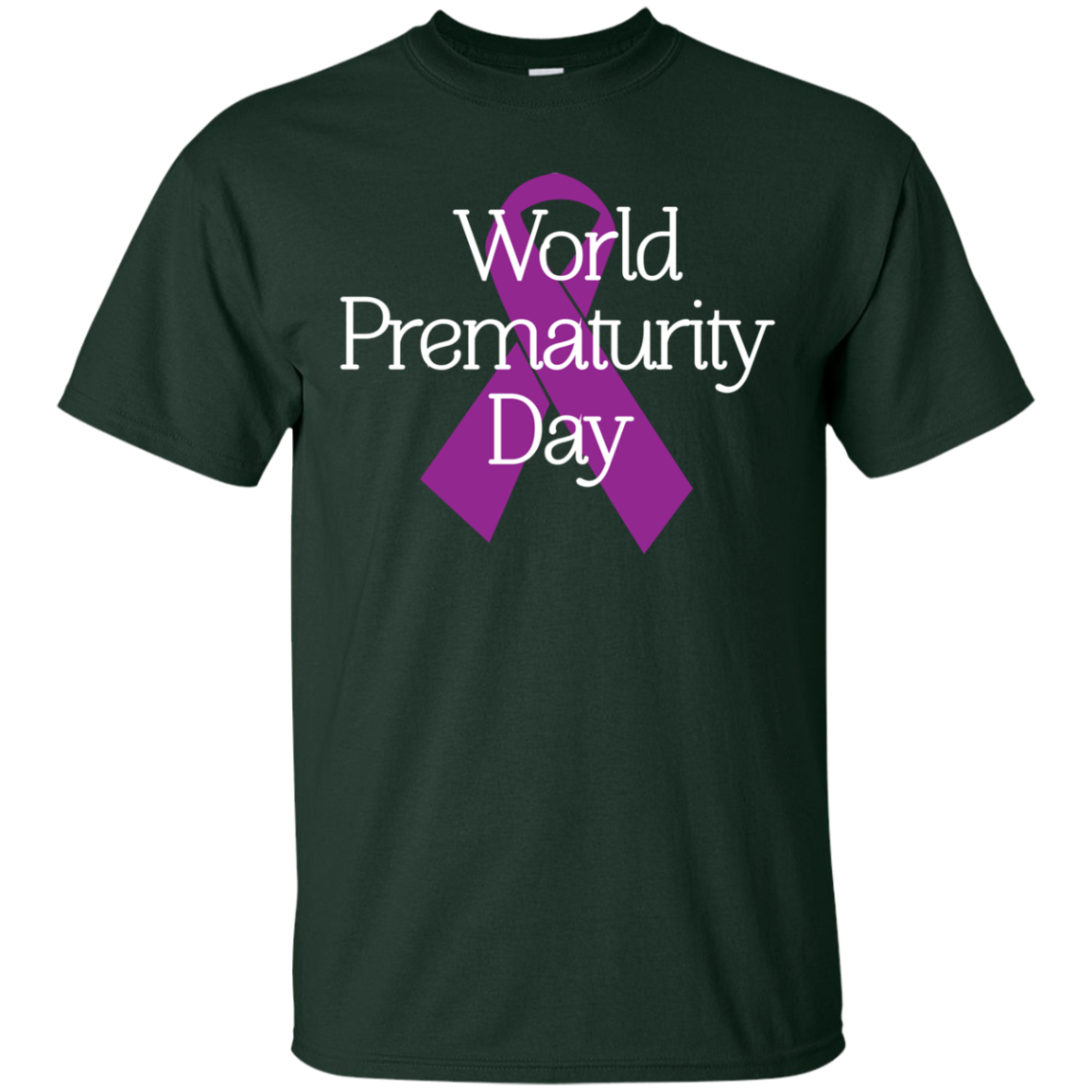 Cancer Awareness T-shirt World Prematurity Day T-shirt Forest Green