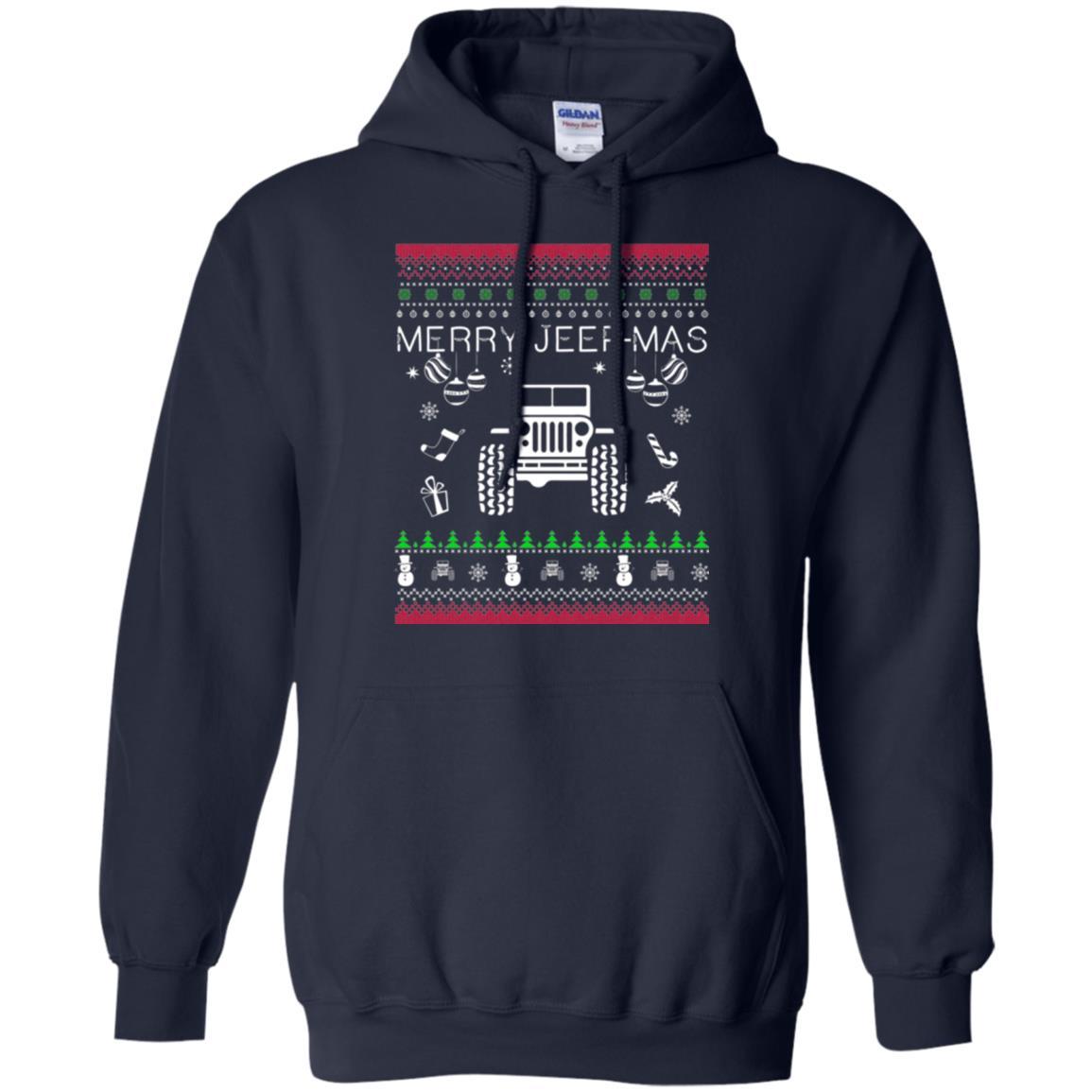 Christmas T-shirt Mery Jeep-mas Jeep Ugly Navy