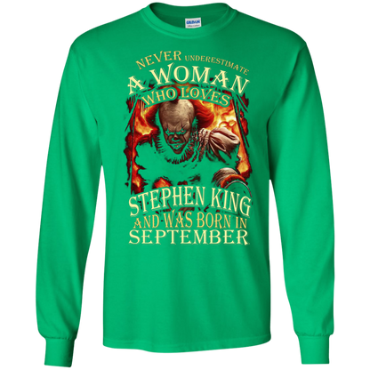 September T-shirt Never Underestimate A Woman Who Loves Stephen King