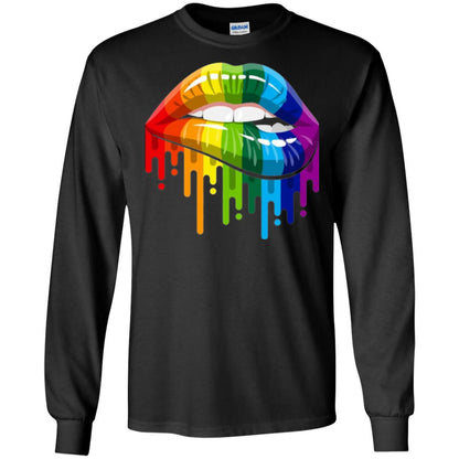 Rainbow Lips Pride Lgbt T-shirt Black
