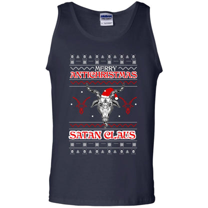 Merry Antichristmas Satan Claus Gift Shirt Navy