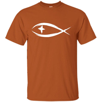 Jesus Fish Christian Shirt Texas Orange