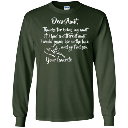 Family T-shirt Dear Aunt Thanks For Being My Aunt Forest Green