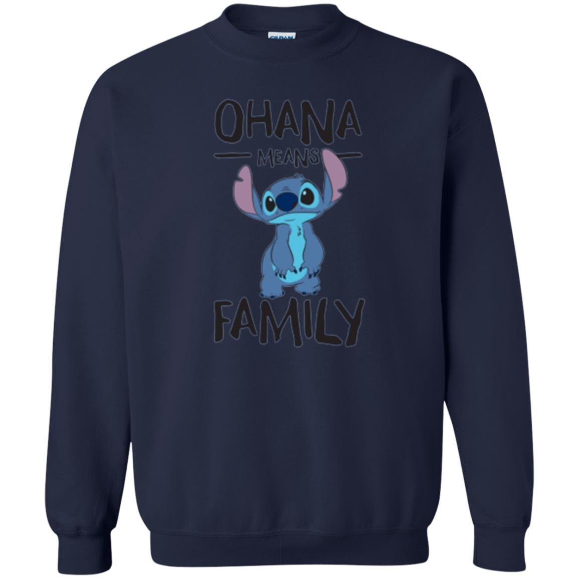 Disney Stitch T-shirt Ohana Means Family Navy