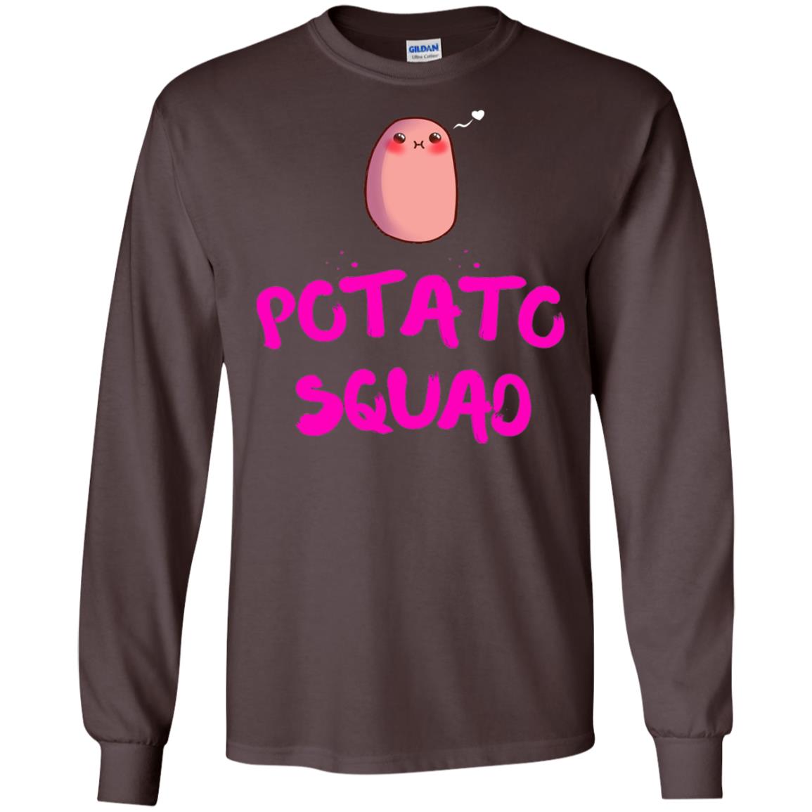 Cute Potato Squad T-shirt I Love Potato Dark Chocolate