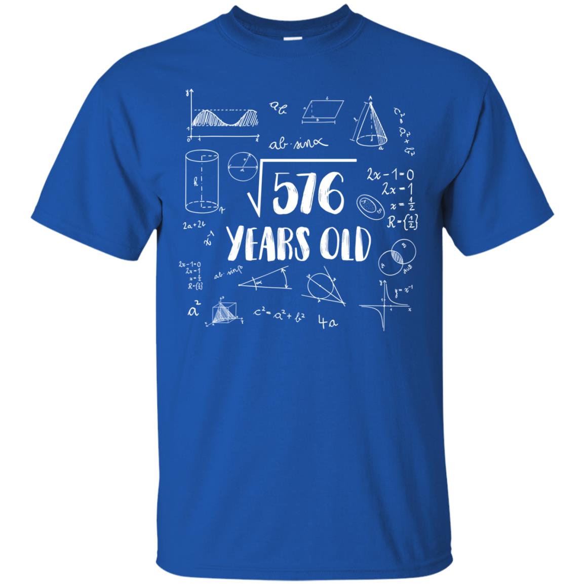 Square Root Of 576 24th Birthday 24 Years Old Math T-shirt Royal