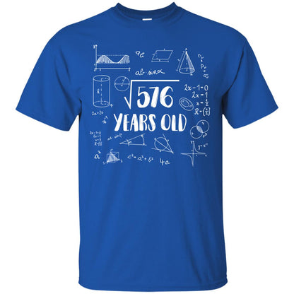 Square Root Of 576 24th Birthday 24 Years Old Math T-shirt Royal