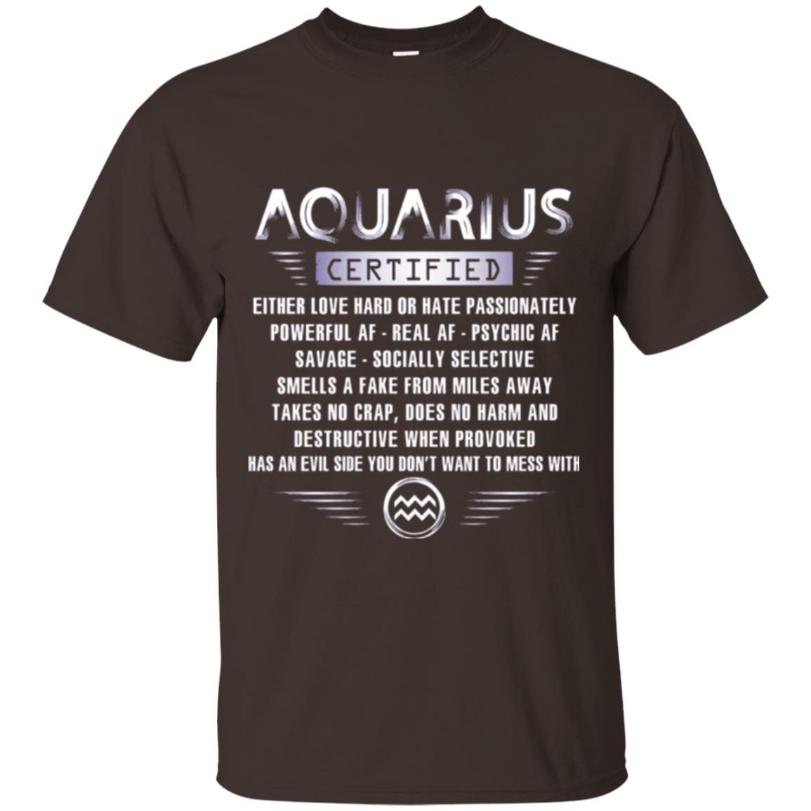Aquarius Certified Either Love Hard T-shirt Dark Chocolate