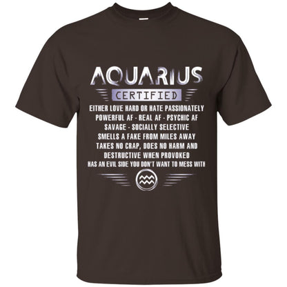 Aquarius Certified Either Love Hard T-shirt Dark Chocolate