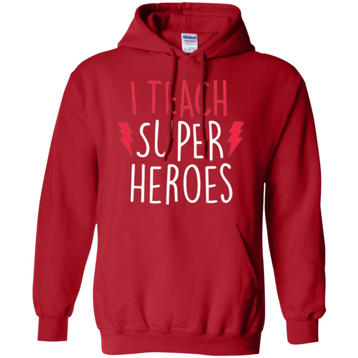 Cute Teacher T-shirt I Teach Super Heroes Red