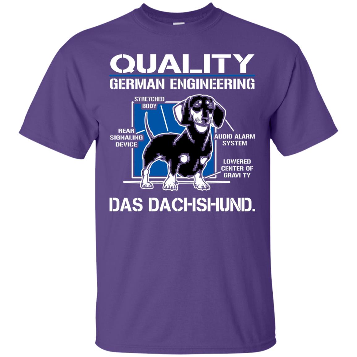 Quality German Engineering Das Dachshund Dog Lover T-shirt Purple
