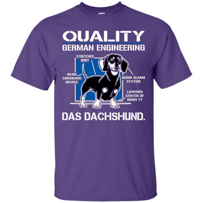 Quality German Engineering Das Dachshund Dog Lover T-shirt Purple