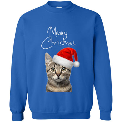 Cat Lovers T-shirt Merry Christmas Royal