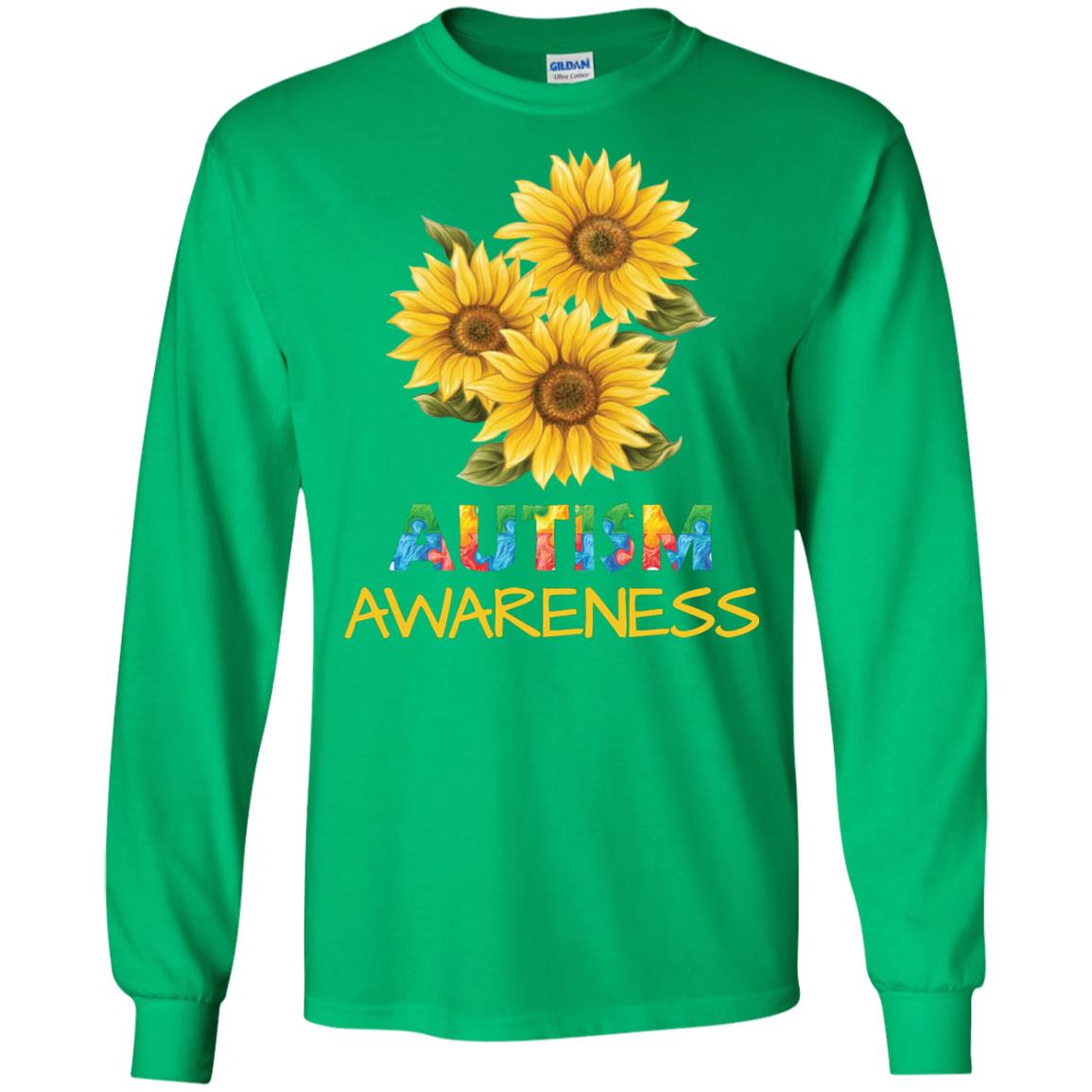 Autism Awareness Sunflower Shirt Irish Green