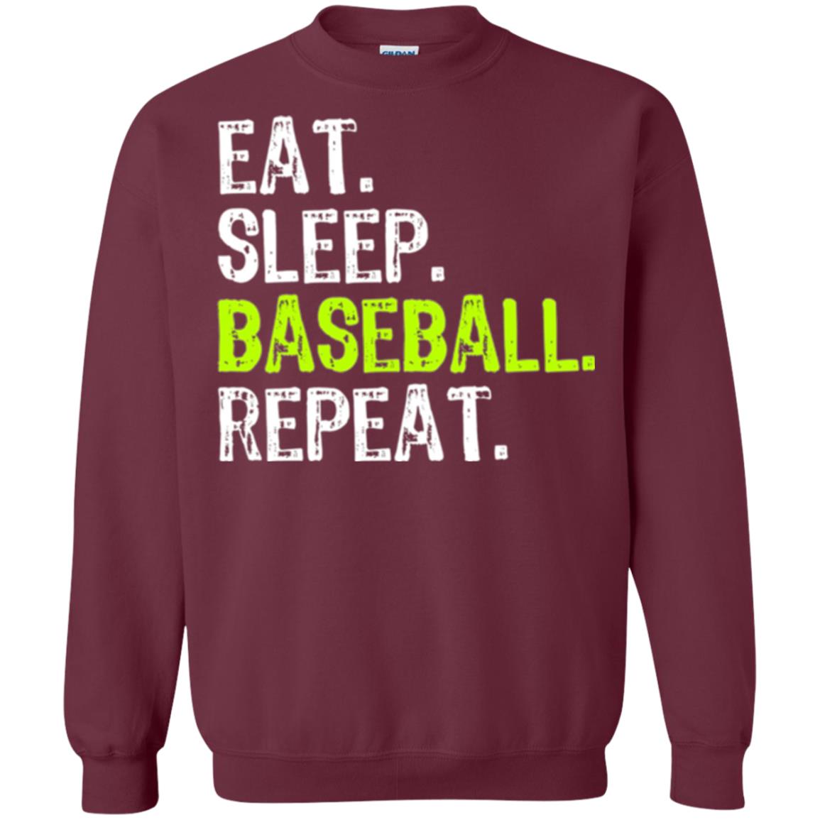 Baseball T-shirt Eat Sleep Baseball Repeat Maroon