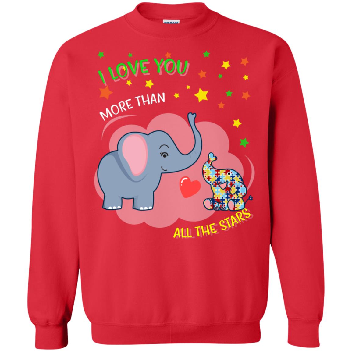 I Love You Morethan All The Stars Autism Awareness Shirt Red