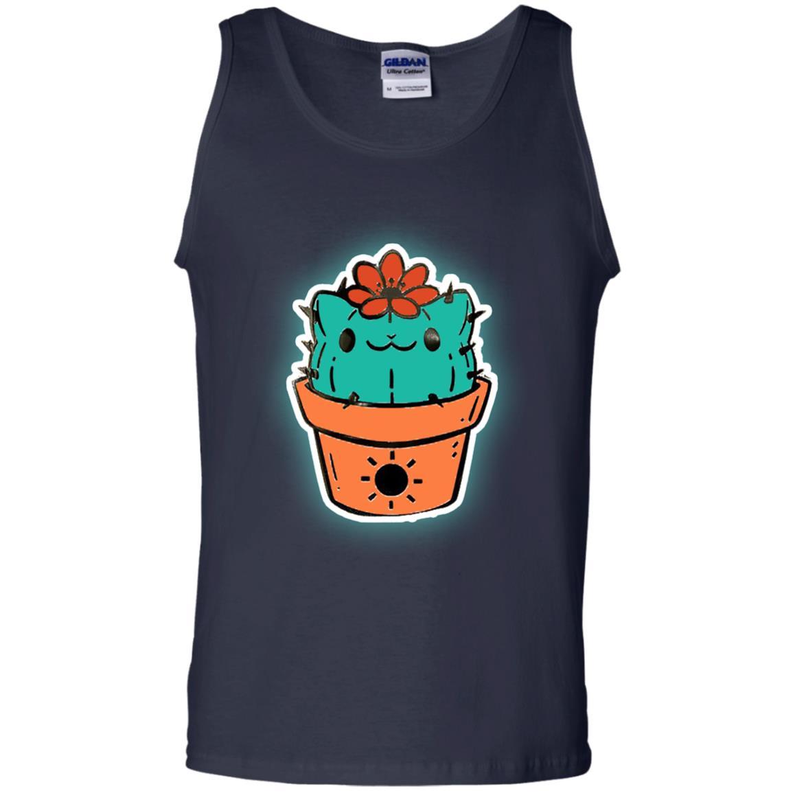 Cat Lover T-shirt Cactus Catcus Navy
