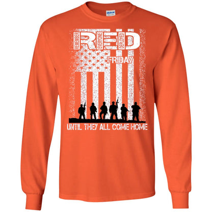 Red Friday Military T-shirt Untill They All Come Home Orange