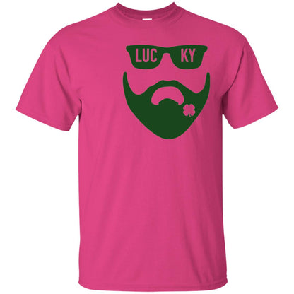 Green Bearded Clover Lucky Charm St. Patrick_s Day T-shirt Heliconia