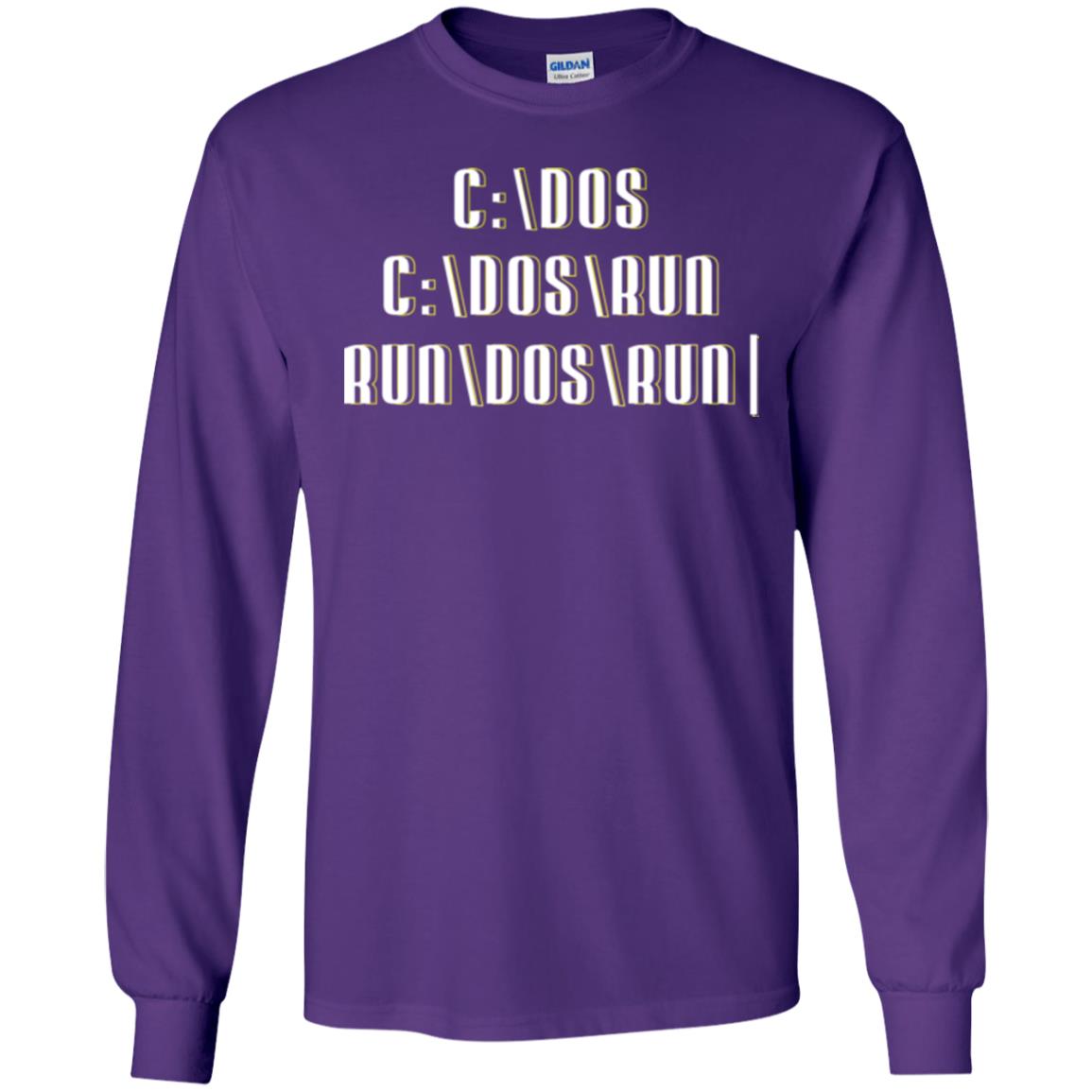 Programmer T-shirt Run Dos Run Purple