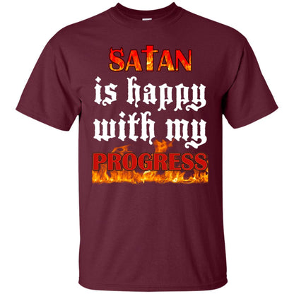 Santa Is Happy With My Progress Shirt Maroon
