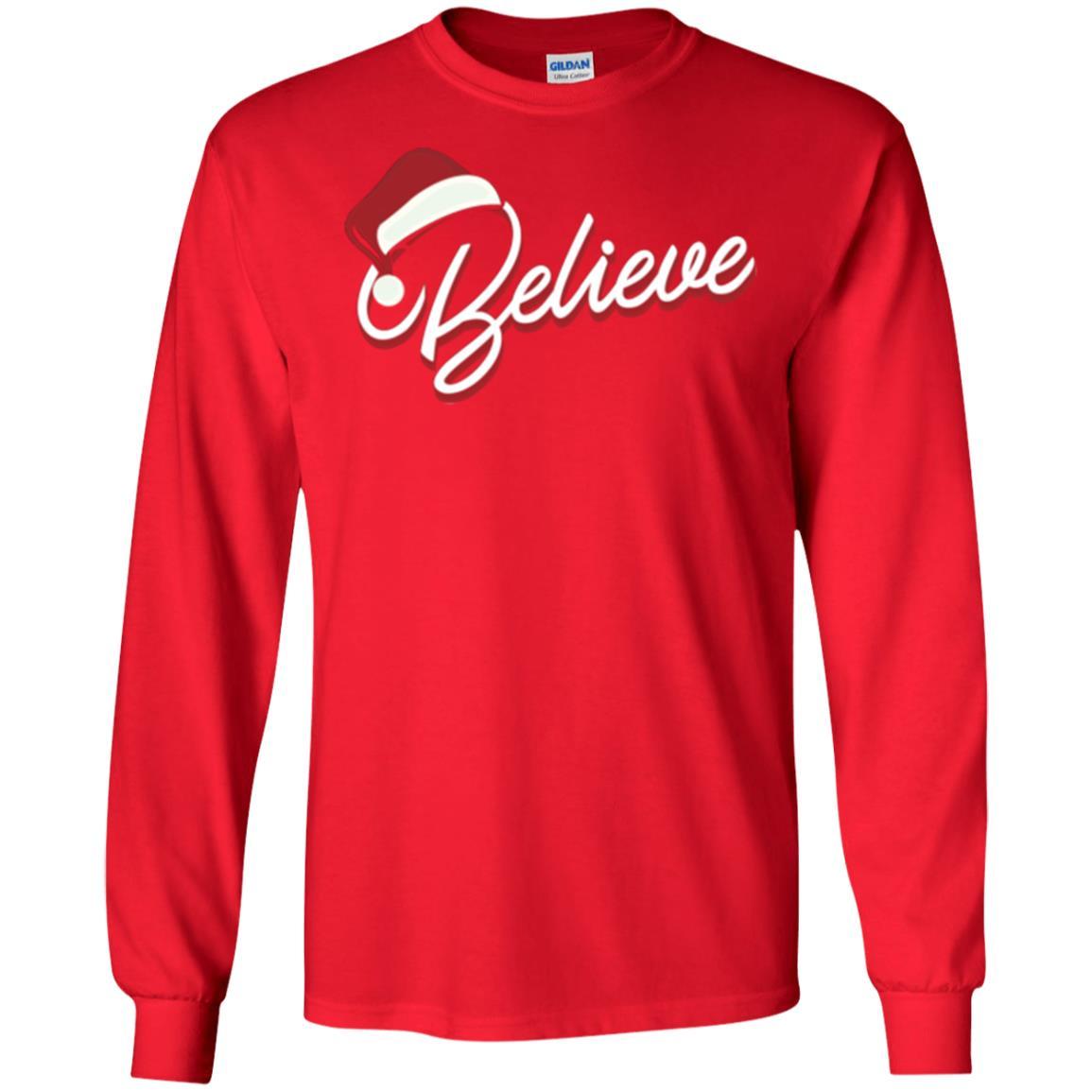 Christmas T-shirt Believe In Santa Claus Red