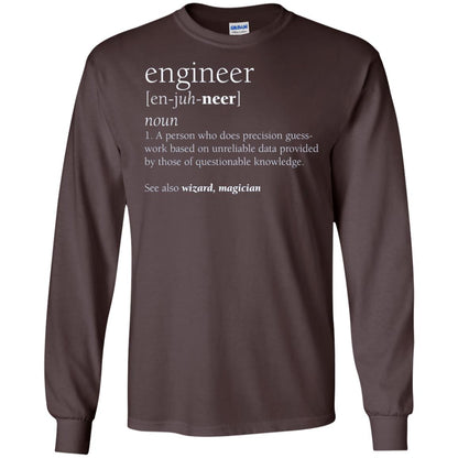A Person Who Does Precision Guess Work Based On Unreliable Data Engineer Definition T-shirt Dark Chocolate