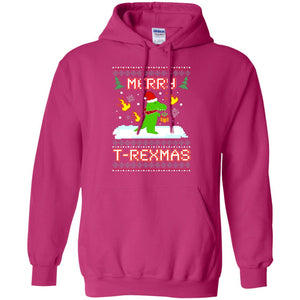 Merry T-rexmas X-mas Dinosaur Saurus Gift ShirtG185 Gildan Pullover Hoodie 8 oz.