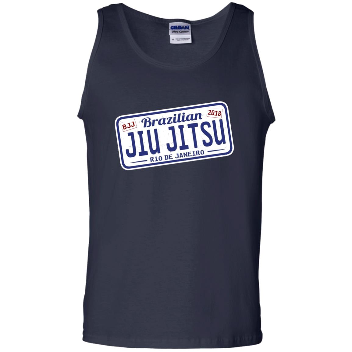 Funny Jiu Jitsu Bjj License Plate T-shirt Navy