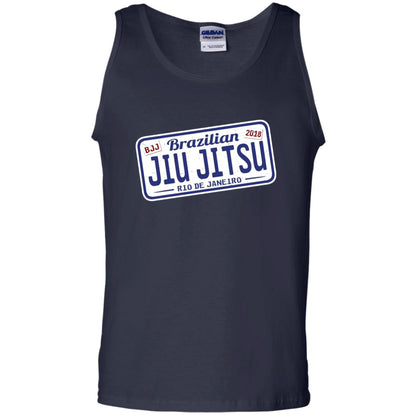 Funny Jiu Jitsu Bjj License Plate T-shirt Navy