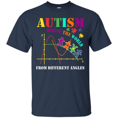 Seeing The World From Different Angles Autism Awareness T-shirt Navy