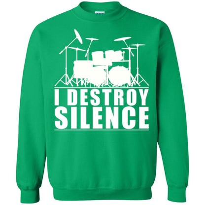 Drummer T-shirt I Destroy Silence Irish Green