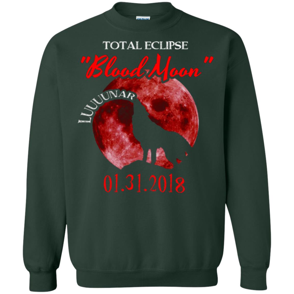 Eclipse T-shirt Total Eclipse Luuuunar Blood Moon Forest Green