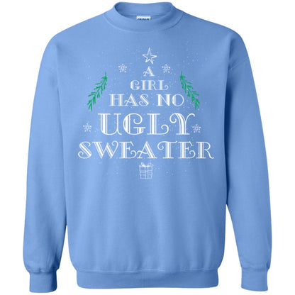 Christmas T-shirt A Girl Has No Ugly Sweater Carolina Blue