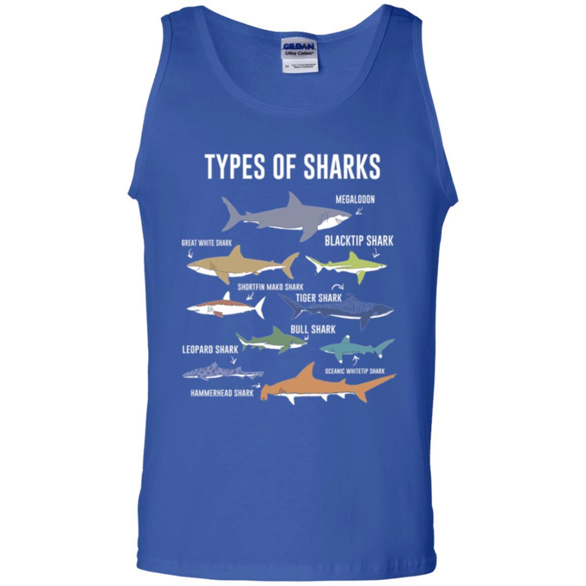 Shark Lover T-shirt 9 Types Of Sharks Ocean Royal