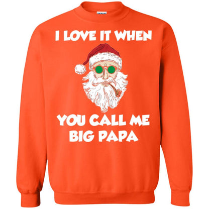 Christmas T-shirt I Love It When You Call Me Big Papa Orange
