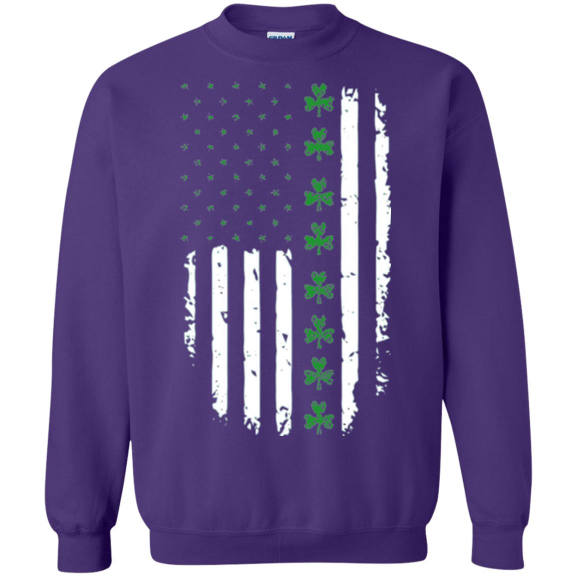 Irish American Flag St. Patrick_s Day T-shirt Purple
