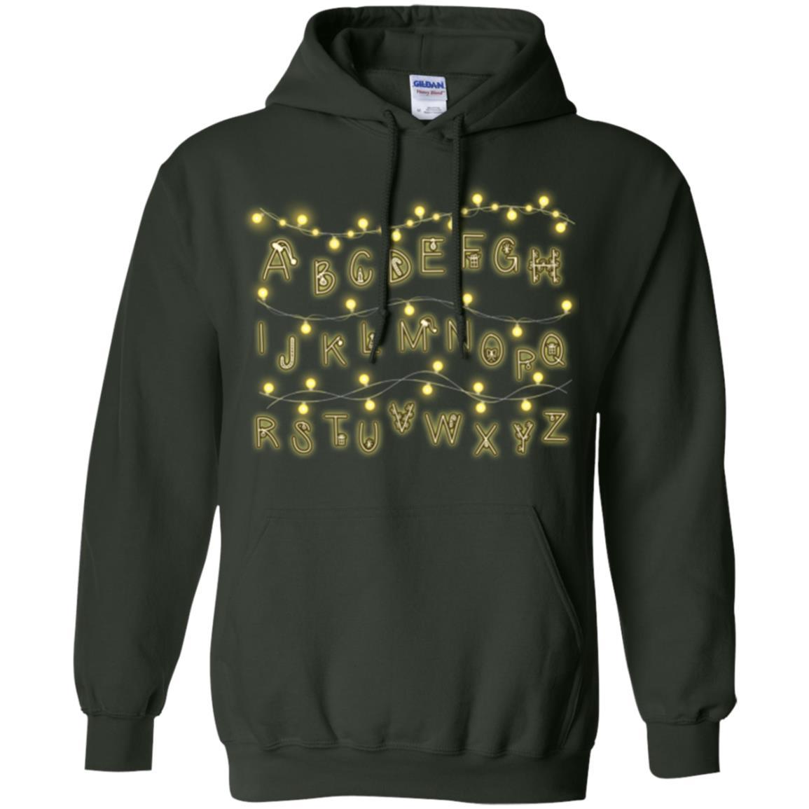 Alphabet Fairy Lights T-shirt Forest Green