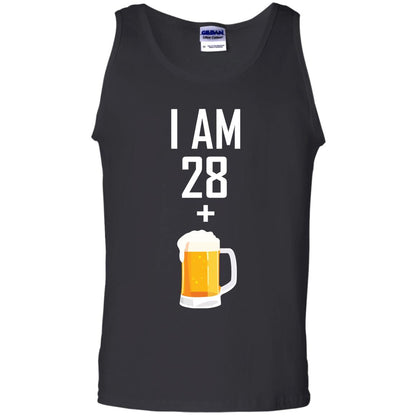 I Am 28 Plus 1 Beer 29th Birthday T-shirt Black