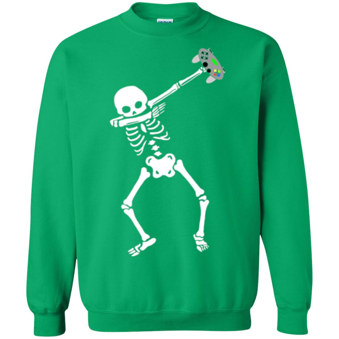 Gamer T-shirt Dabbing Skeleton Irish Green