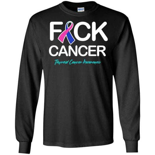 Fck Cancer Thyroid Cancer Awareness T-shirt Black
