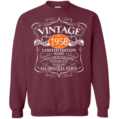 Vintage 60th Birthday T-shirt 1958 All Original Parts Maroon