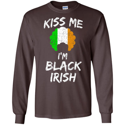 Kiss Me I_m Black Irish Funny St Patrick_s Day T-shirt Dark Chocolate