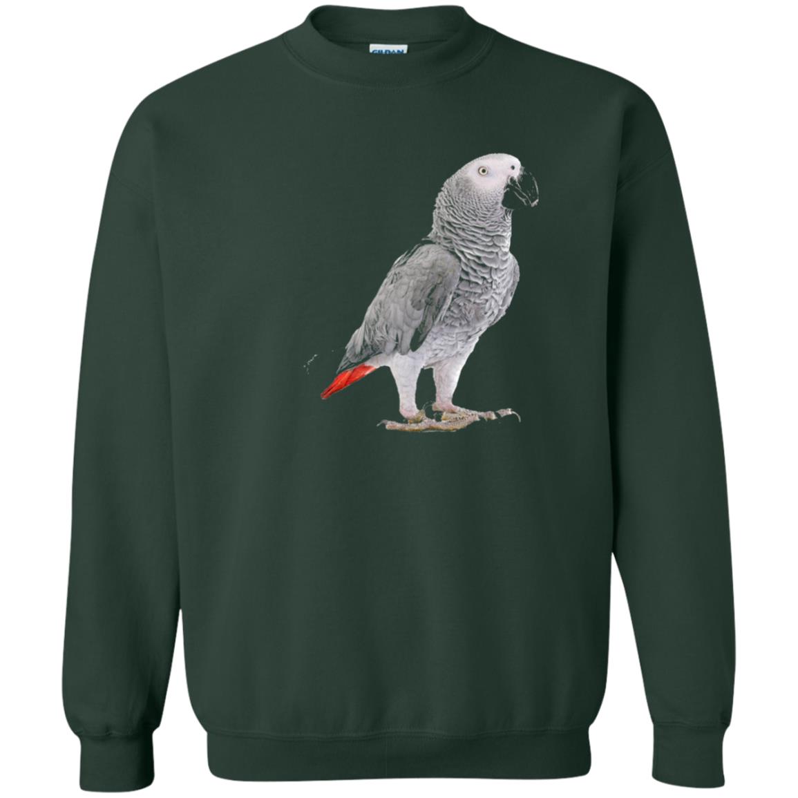 Funny African Grey Parrot Bird T-shirt Forest Green