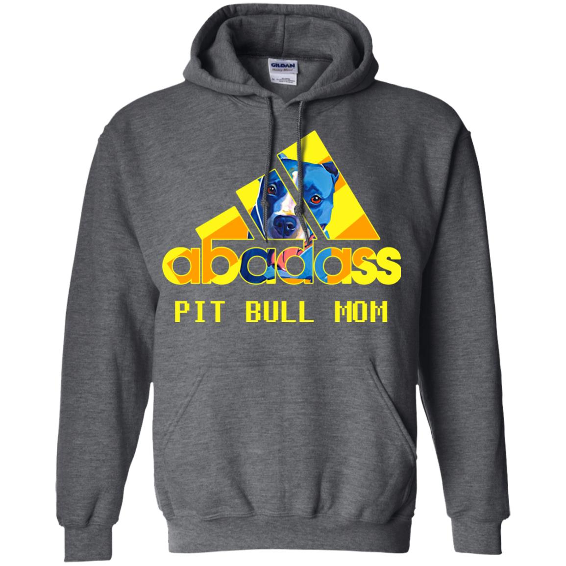 Abadass Pit Bull Mom Mommy Loves Pitbull Shirt Dark Heather