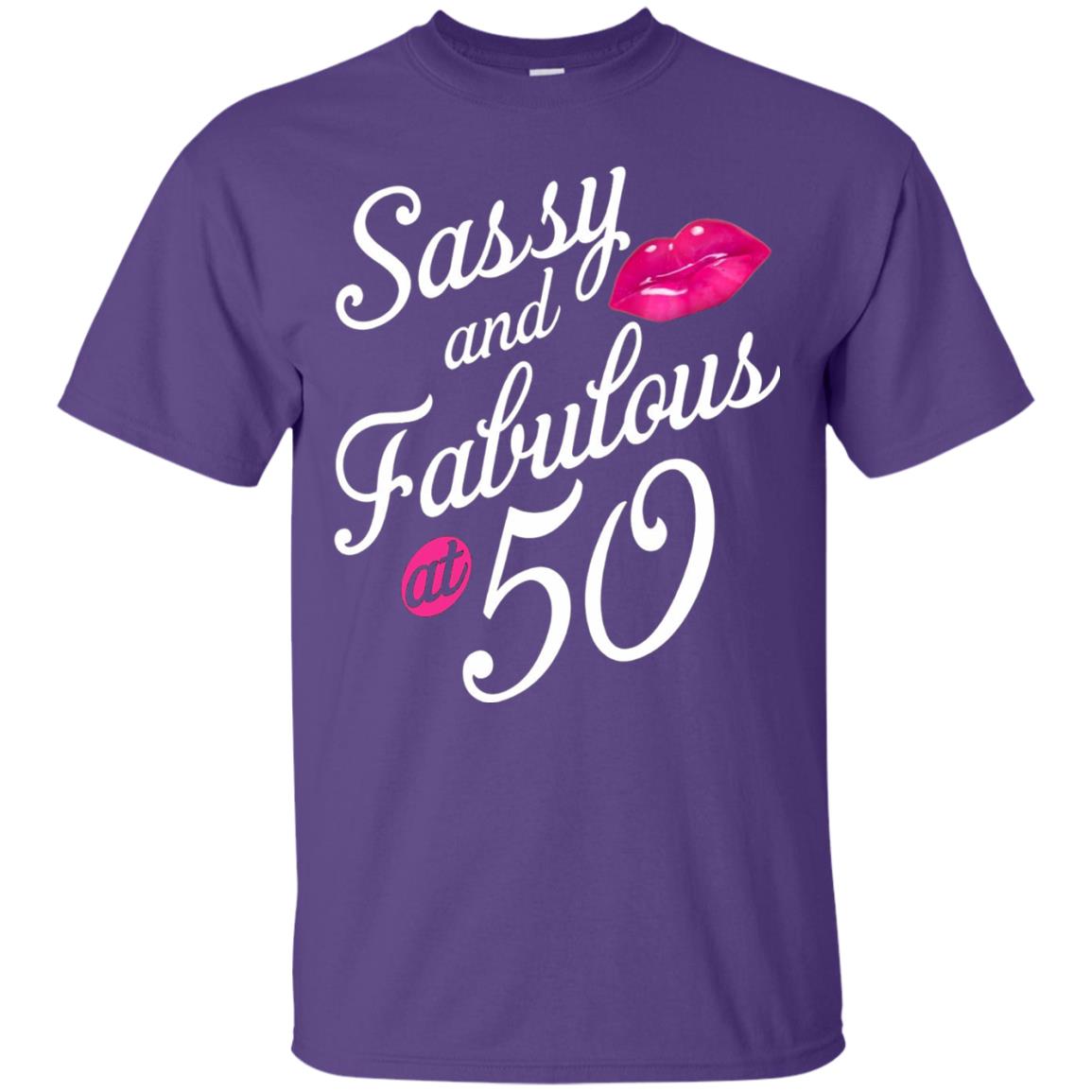 50th Birthday T-shirt Sassy And Fabulous At 50 Purple